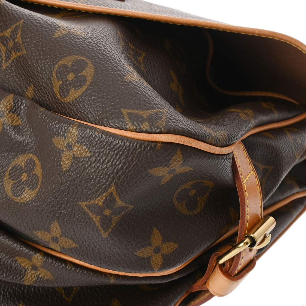 Louis Vuitton Brown Monogram Shoulder Saumur Bag Canvas - Picture 7 of 11
